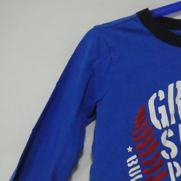 CARTER'S | size 5 | Blue Long Sleeve Graphic Tee / T-Shirt | Baseball Theme - Picture 4 of 15